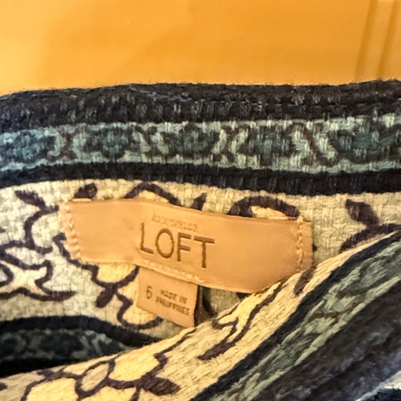 Ann Taylor LOFT Cotton Front Slit Stained Glass Pencil Skirt Size 6 EUC - Picture 10 of 11